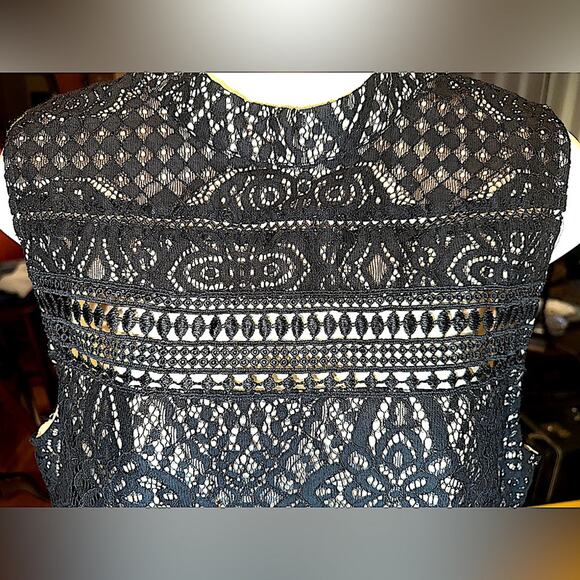 New Belrose Black and Nude Lace Mini Dress - Picture 10 of 13